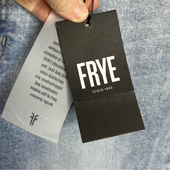 Frye Carly Crop Wide Leg Denim Jeans Women 30 Light wash Blue Highrise NWT - Picture 6 of 12